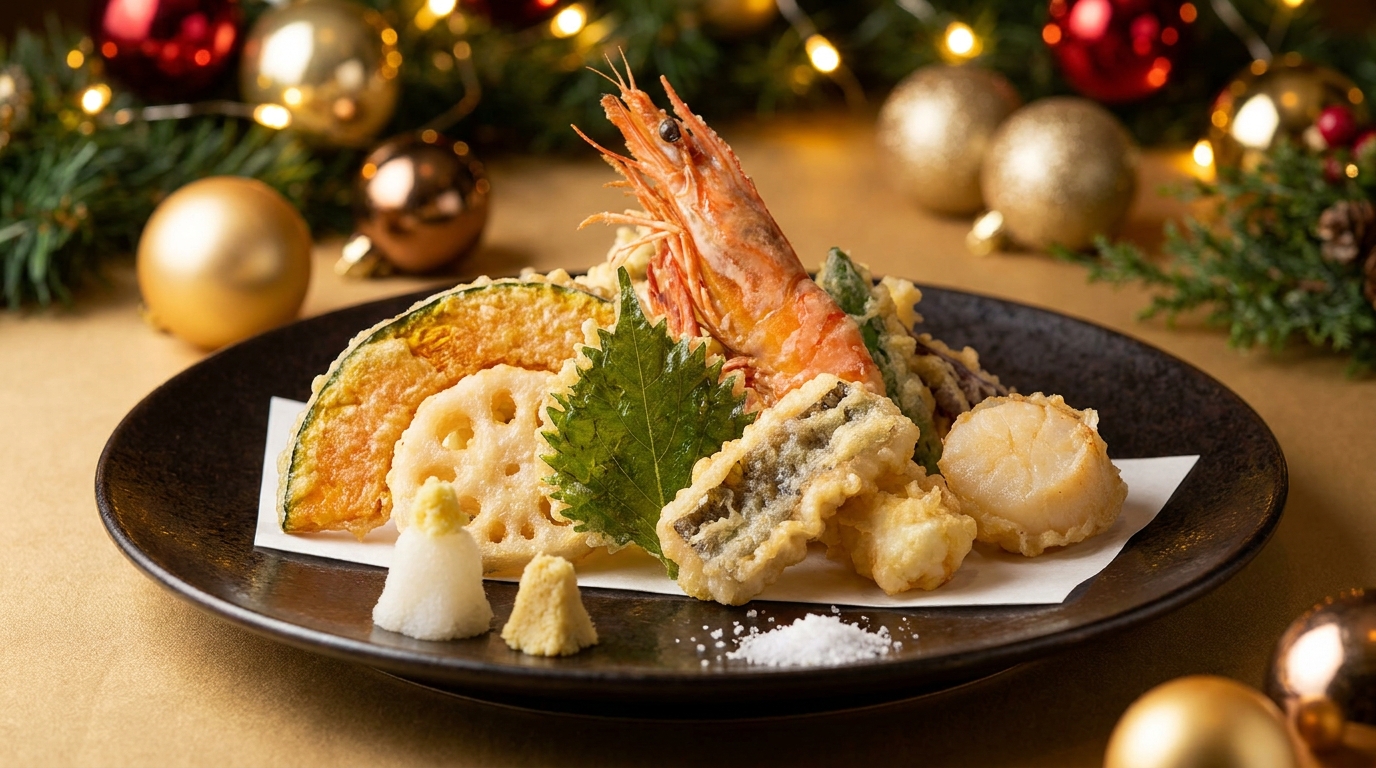聖なる夜に彩りを。ぎん天が贈る至福の天ぷらクリスマスコース